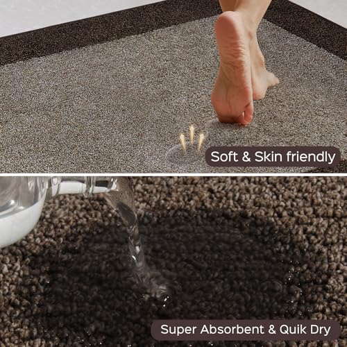 DOMUSTEX Machine Washable (24" x 36"+ 24" x 60"') Kitchen Rugs Set of 2, Non Slip Kitchen Mats for Floor, Absorbent Entrance Runner Rugs for Bedroom, Hallway, Bathroom, Door (Roll Packing) - Image 2