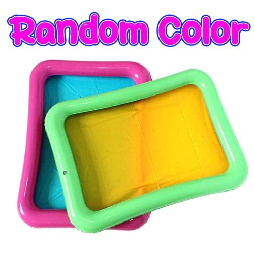 Topwon Inflatable Sand Tray for Kids - Portable Sand Box with Molds - Random Color (Random Color, 23x17) - Image 4
