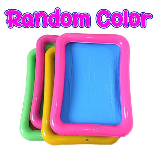 Topwon Inflatable Sand Tray for Kids - Portable Sand Box with Molds - Random Color (Random Color, 23x17) - Image 2