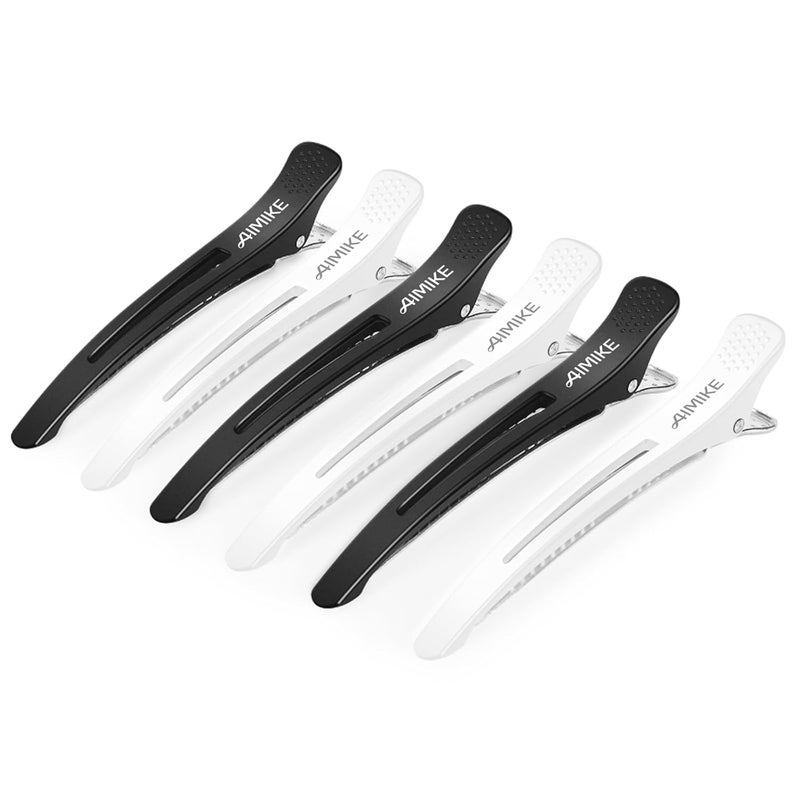 AIMIKE Hair Clips for Styling and Sectioning  6 Pack NonSlip Clips with Silicone Band NoTrace Design for Thick and Thin Hair