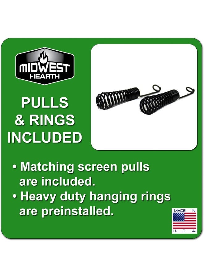 Midwest Hearth Midwest Hearth Fireplace Screen Mesh Curtain 26 High Made in USA Two 24 Wide Panels Black  - Image 5