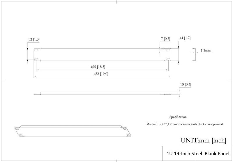 QiaoYoubang 5 Pack of 1U Blank Panel - Metal Rack Mount Filler Panel for 19in Server Rack Cabinet or Enclosure, Black (1UBP5PC) - Image 4