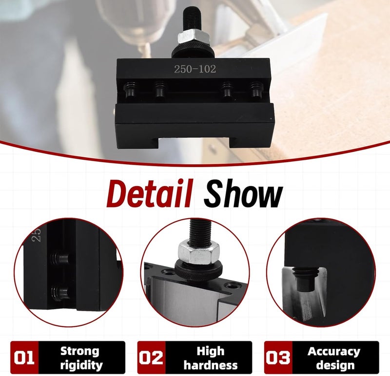 findmall 5Pcs AXA 250-102 Tool Holder AXA 102 Quick Change Tool Post Holder Fit for Swing 12 Inch AXA Tool Holder - Image 4