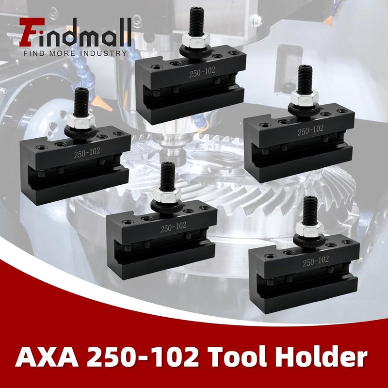 findmall 5Pcs AXA 250-102 Tool Holder AXA 102 Quick Change Tool Post Holder Fit for Swing 12 Inch AXA Tool Holder - Image 2