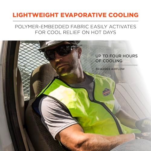 Ergodyne Cooling Workwear Embedded Polymers, Zipper Closure Tools, Lime, 3X-Large US - Image 2