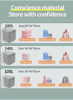 MLADEN 100L Large Storage Bags Waterproof Clothes Storage Bins Foldable Closet Organizers Storage Containers with Durable Handle/Zipper for Clothing  Blanket Comforters Bed Sheets Pillows and Toys(2PCS)  - Image 2