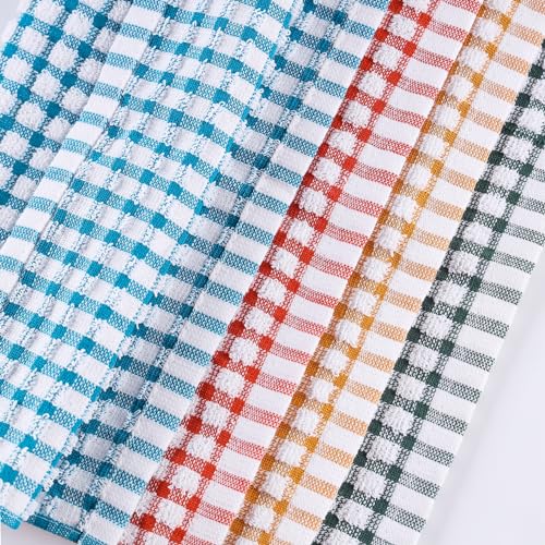Oeleky Dish Towels for Kitchen, Cotton Kitchen Towels for Drying Dishes Pack of 8 (Multi B, 15X26 inches) - Image 4