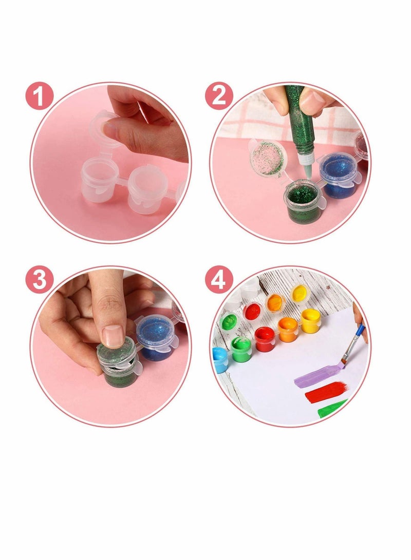 Y&D Empty Paint Strips 150 Pots 3ml Mini Pot Pod Arts Crafts Plastic Storage Containers for Schools, Summer Camps, Birthdays - Image 3