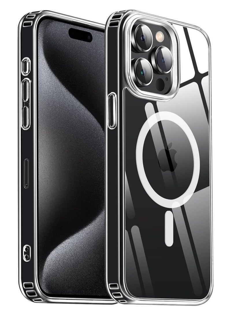 Raxoom Magnetic Case for iPhone 15 Pro Max 6.7" Compatible with Mag-Safe Wireless Charging, Shockproof Protective Phone Case Cover For iPhone 15 Pro Max (Clear) - Image 1