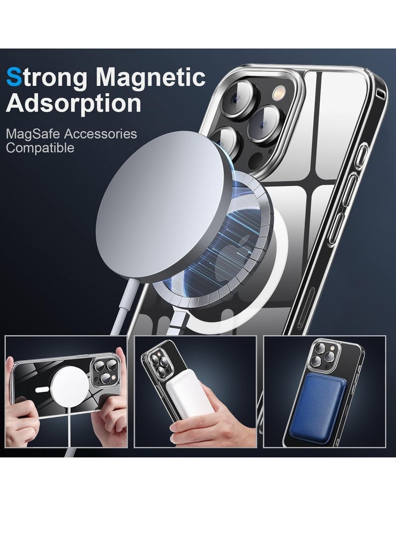 Raxoom Magnetic Case for iPhone 15 Pro Max 6.7" Compatible with Mag-Safe Wireless Charging, Shockproof Protective Phone Case Cover For iPhone 15 Pro Max (Clear) - Image 2