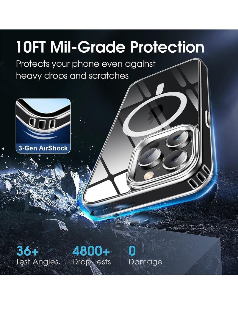 Raxoom Magnetic Case for iPhone 15 Pro Max 6.7" Compatible with Mag-Safe Wireless Charging, Shockproof Protective Phone Case Cover For iPhone 15 Pro Max (Clear) - Image 3