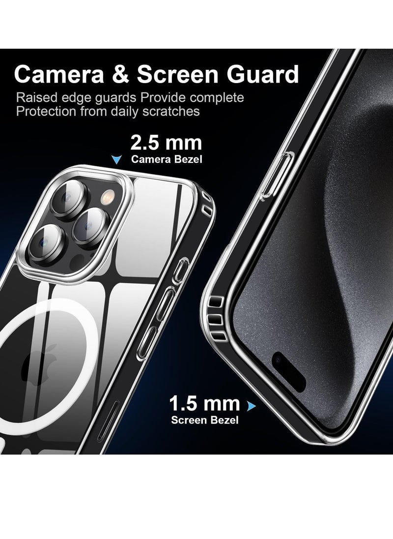Raxoom Magnetic Case for iPhone 15 Pro Max 6.7" Compatible with Mag-Safe Wireless Charging, Shockproof Protective Phone Case Cover For iPhone 15 Pro Max (Clear) - Image 4