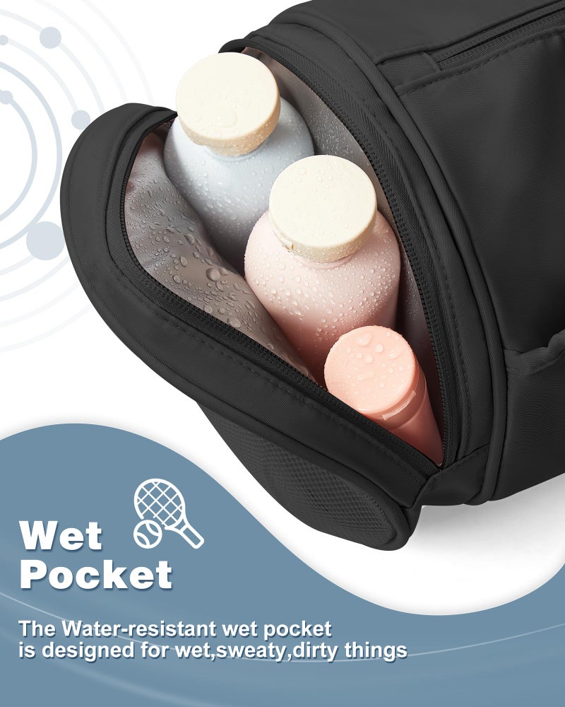 WISEPACK Small Gym Bag for Women,Waterproof Mini Duffle Bag Womens Spotrs WorkoutBags Small Travel Duffel Bag with Wet Pocket Carry on Weekender Bags for Dance Swimming,Gym,Yoga,Fitness Black - Image 3