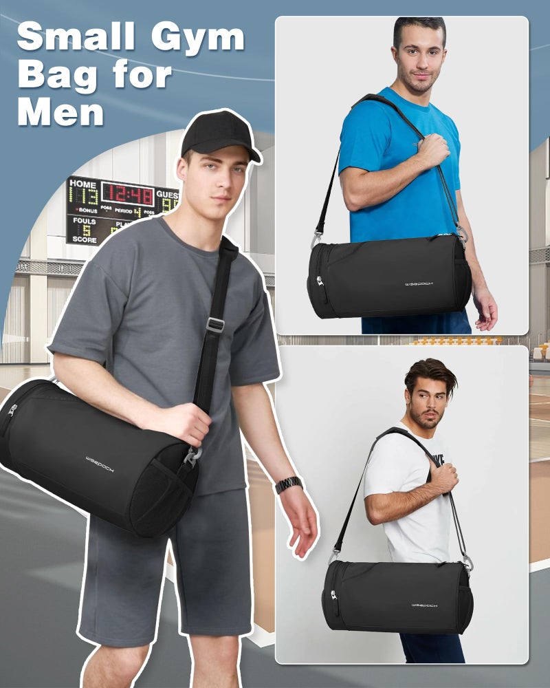 WISEPACK Small Gym Bag for Women,Waterproof Mini Duffle Bag Womens Spotrs WorkoutBags Small Travel Duffel Bag with Wet Pocket Carry on Weekender Bags for Dance Swimming,Gym,Yoga,Fitness Black - Image 4