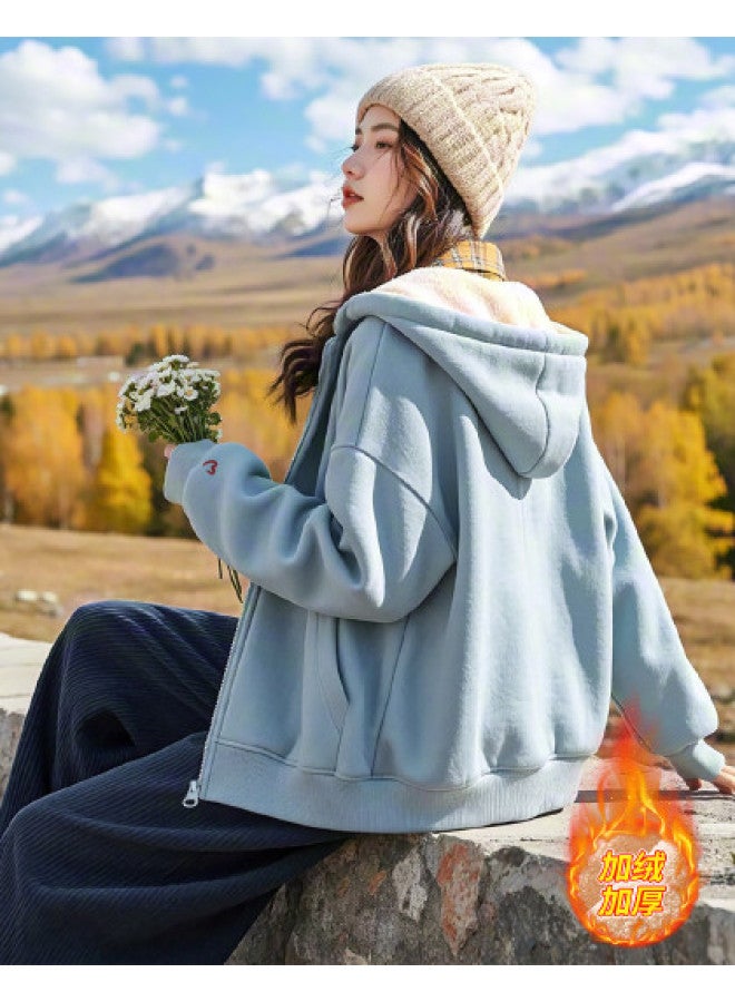 Flying in the snow Women's Hoodie 2025 Autumn/winter New Arrival Loose Lazy Warm Fashion Jacket Women - Image 1