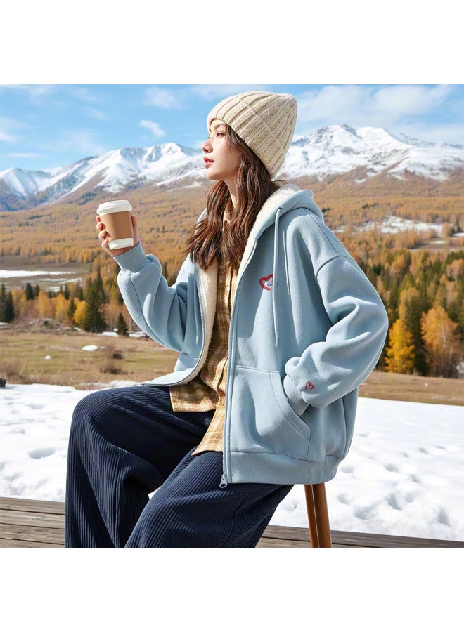 Flying in the snow Women's Hoodie 2025 Autumn/winter New Arrival Loose Lazy Warm Fashion Jacket Women - Image 3