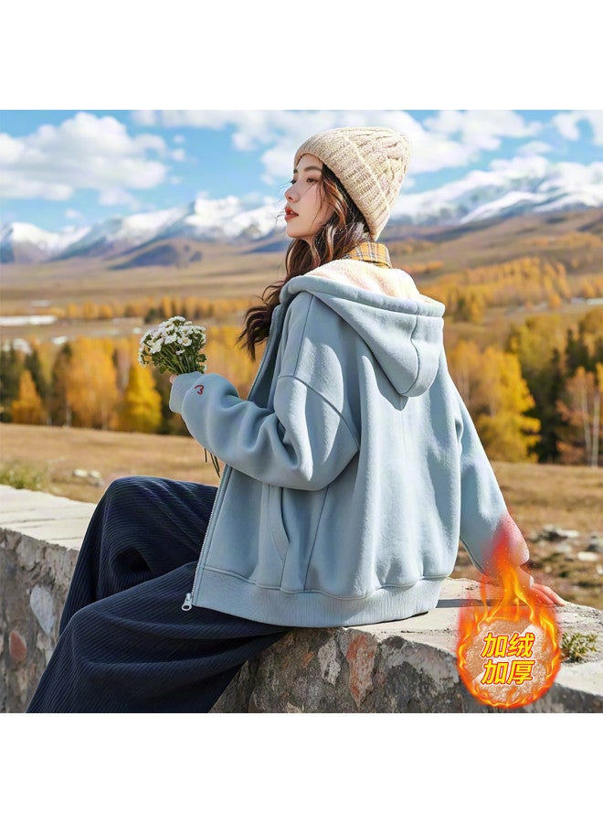 Flying in the snow Women's Hoodie 2025 Autumn/winter New Arrival Loose Lazy Warm Fashion Jacket Women - Image 2