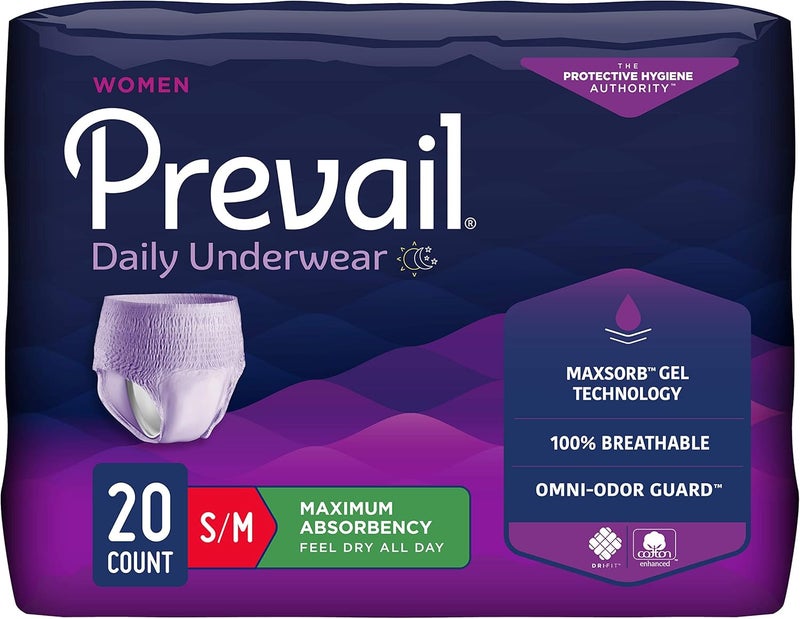 Prevail Maximum Absorbency Incontinence Underwear for Women SmallMedium 20 Count - Image 1