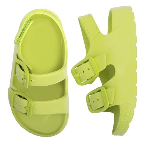 ChayChax Toddler Boys Girls Double Buckle Sandals Children's Adjustable Back Strap Water Sandal, Fruit Green, 7 Toddler - Image 2