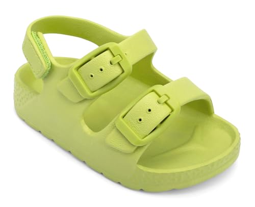 ChayChax Toddler Boys Girls Double Buckle Sandals Children's Adjustable Back Strap Water Sandal, Fruit Green, 7 Toddler - Image 1