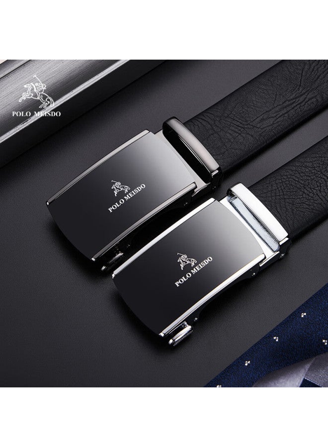 Polomeisdo Polo Meisdo Men's Leather Belt Men's Genuine Leather Automatic Buckle Belt Cowhide Fashion Belt Birthday Gift For Boyfriend Husband Father - Image 1