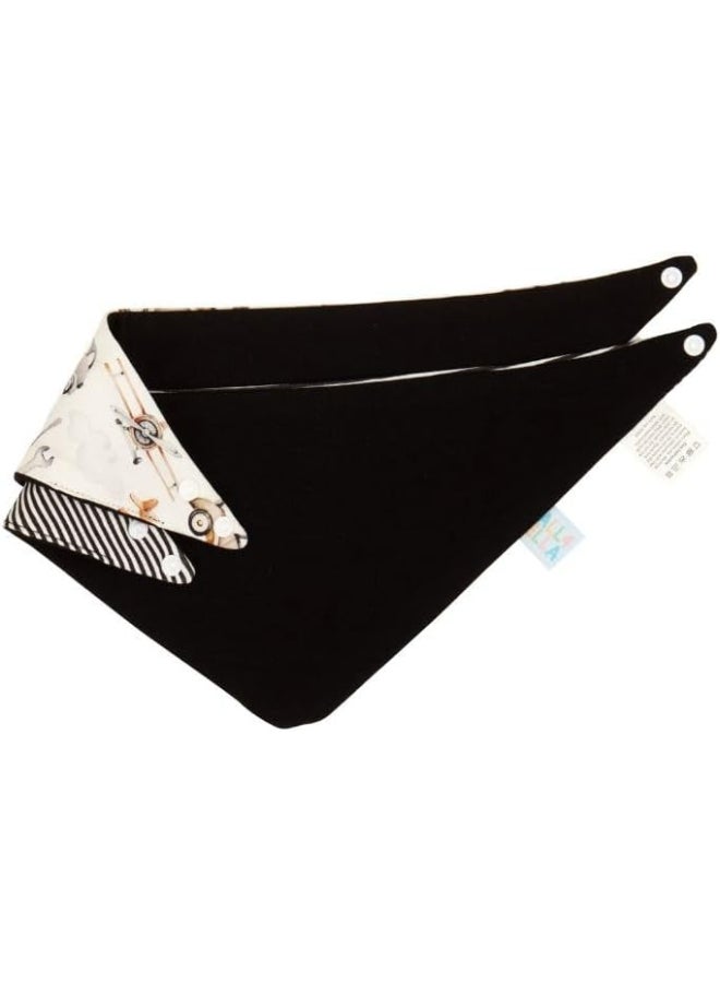 All4Ella Reversible Bandana Bibs 2 Pack - Lined Vehicle - Image 3