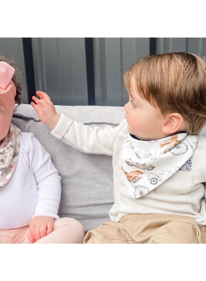 All4Ella Reversible Bandana Bibs 2 Pack - Lined Vehicle - Image 5