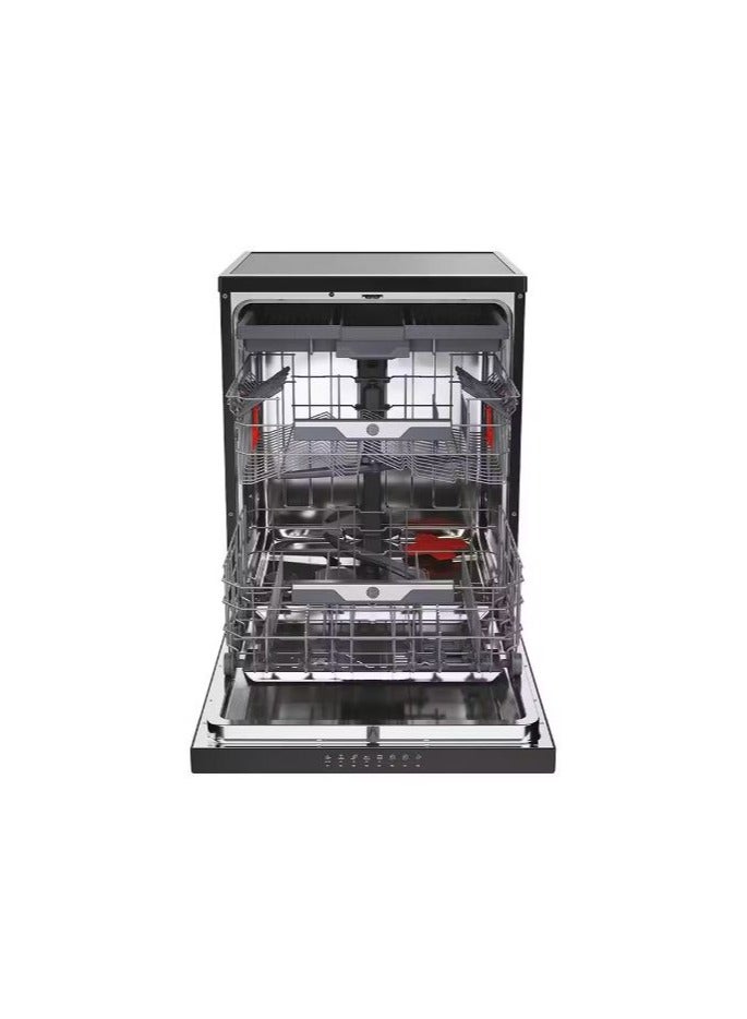 هوفر غسالة أطباق 15 فرد 60 سم انفرتر ديجيتال 8 برامج أسود HF5C7F1PB-EG - Image 2