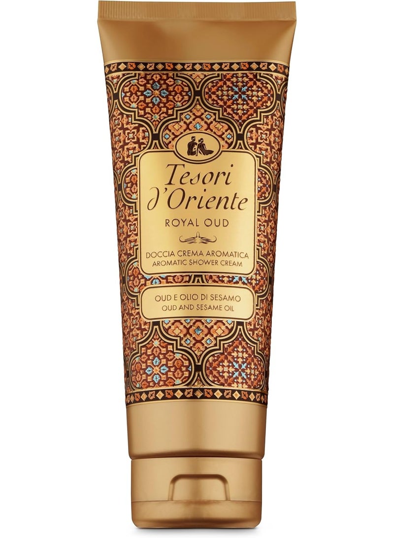 Tesori d'Oriente Aromatic Shower Cream Gel Royal Oud And Sesame Oil For Womens Moisturizing Body Wash For Women Travel Size Body Gel with Skincare Essentials 250ML - Image 1