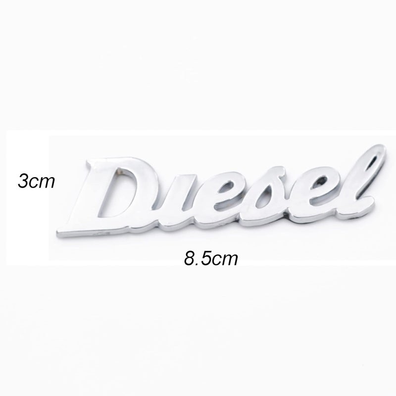 Asraw Chrome Finish Car Fuel Tank Sticker - Fuel Tank Logo Emblem Badge Monogram Universal for Car (Diesel 3x8.5cm) - Image 2