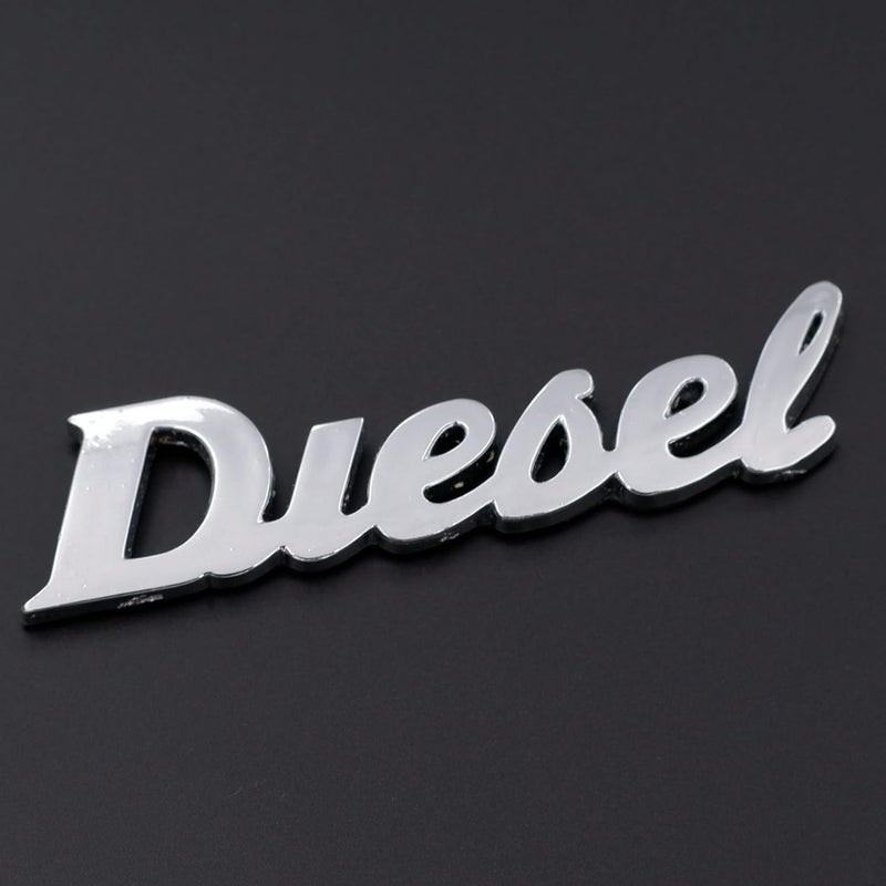 Asraw Chrome Finish Car Fuel Tank Sticker - Fuel Tank Logo Emblem Badge Monogram Universal for Car (Diesel 3x8.5cm) - Image 1