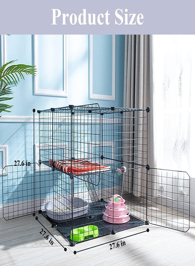 pet cage set small animal rabbit puppy pet fence with door removable wire paddock indoor outdoor metal shelf - Image 5