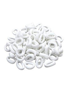 advancedestore advancedestore (60 Pcs) Effortless White Bright Colored Elastic - Cotton Stretch Hair Ties Bands - Hair accessories - Ponytail Holder - No Snagging Or Stretching Rubber Bands  - Image 1
