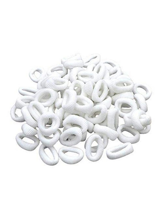 advancedestore (60 Pcs) Effortless White Bright Colored Elastic - Cotton Stretch Hair Ties Bands - Hair accessories - Ponytail Holder - No Snagging Or Stretching Rubber Bands - Image 1