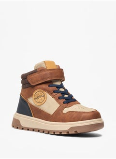 LBL by Shoexpress Boy's Panelled High Cut Boots with Hook and Loop Closure  - Image 1