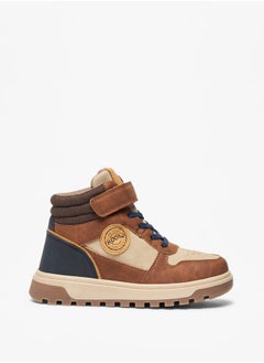 LBL by Shoexpress Boy's Panelled High Cut Boots with Hook and Loop Closure  - Image 3