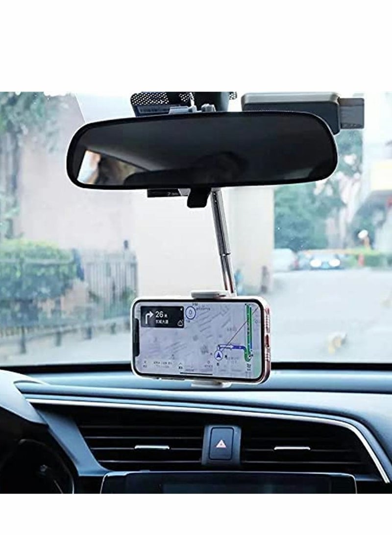 SYOSI 360 Degree Rearview Mirror Phone Holder Universal Car Mount Clip Suitable for Most 4 to 6.1 Inch Mobile Phones - Image 1