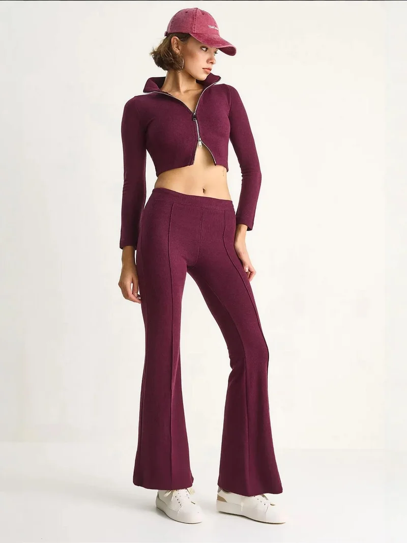LUCCI Fitted V-Neck Knitted Two-Piece Coord Set