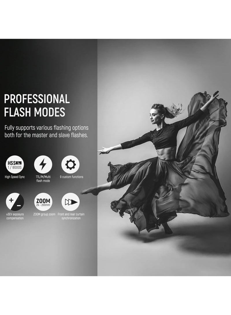 SOLARAE Wireless Flash Trigger QPRO-S TTL, Compatible with Sony 1/8000s HSS, Large LCD Screen Slanted Design 5 Group Buttons 9, Customizable Functions for Q4 Q3 Z2 Z1 Z760 NW760 S101-300W - Image 4