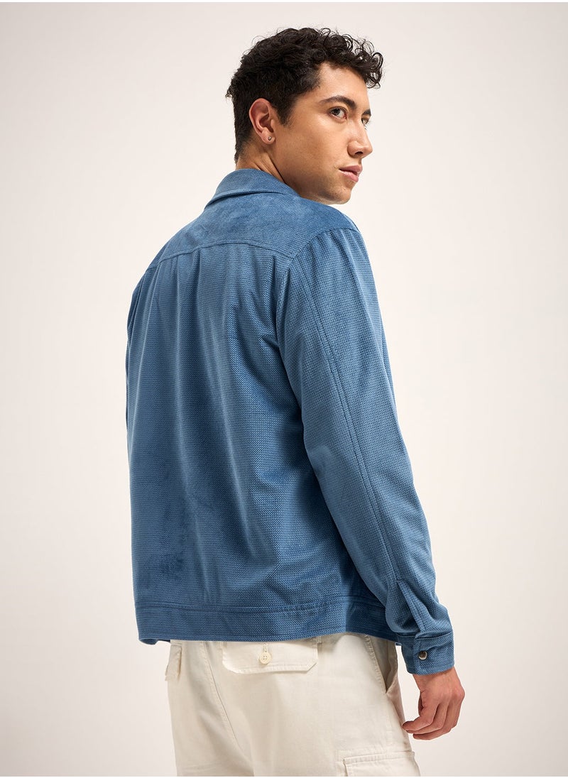 THE BEAR HOUSE Men's Lightweight Polyester Jacket with Multiple Pockets | Waterproof, Windproof, and Breathable | Casual and Outdoor Jacket for Hiking, Travel, and Everyday Wear |S to XXL|Blue  - Image 4