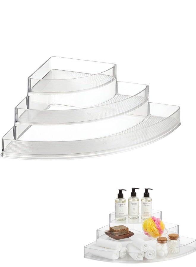 Bathroom Corner Rack - Stylish Acrylic Triangle Stand for Storing and Displaying Skincare, Makeup, and Fragrances. Creates Extra Storage Space in Tight Corners - Image 1