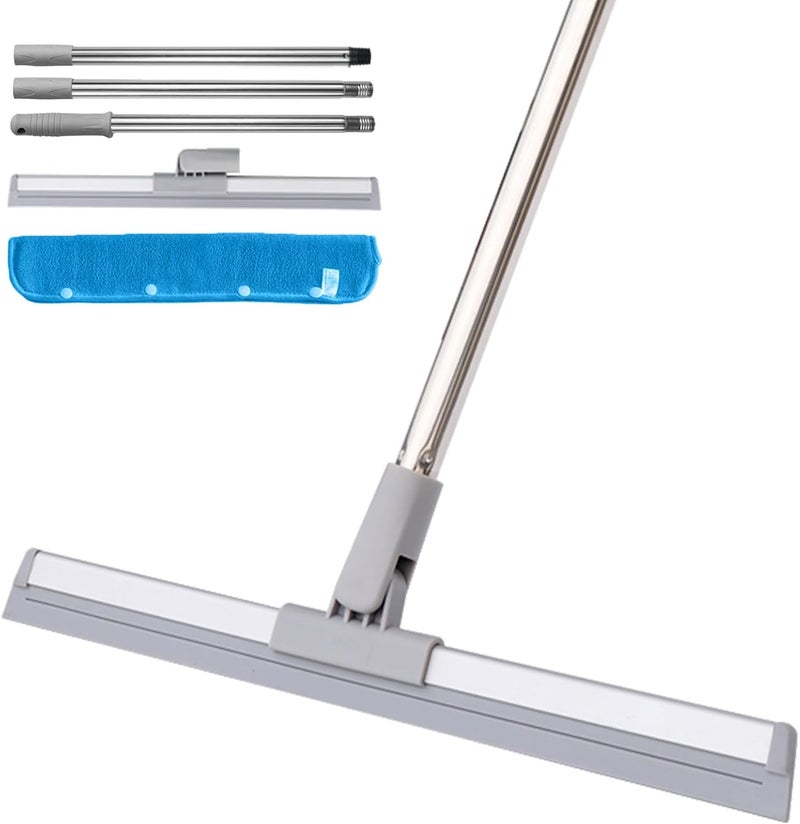 DrDirt Floor Squeegee 120cm/47in Silicone Magic Broom with Microfiber Mpo Indoor Water and Dust Remover Glass Wiper Quick Drying - Image 1