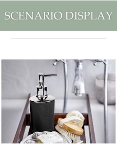 DUNISO 4 pieces of Bathroom accessories set, toiletries gift set, plastic and ABS bathroom storage set, with lotion bottle, toothbrush holder, mouthwash cup, soap tray (black)  - Image 5