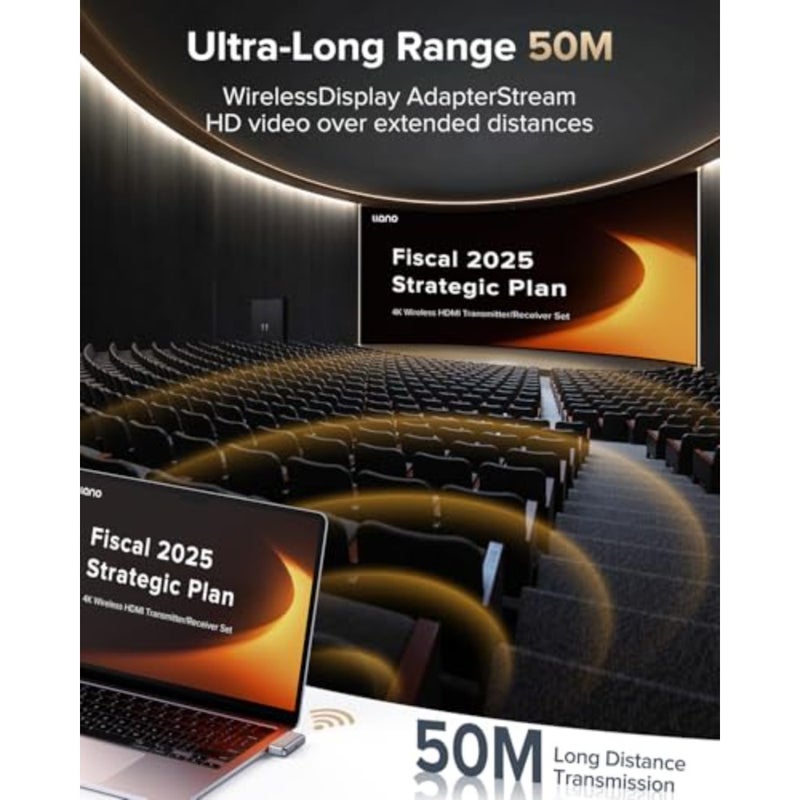 جهاز إرسال واستقبال HDMI لاسلكي من النوع C S850، 50 مترًا، مدخل فك تشفير فائق 4K، مخرج 1080P@60 هرتز، توصيل وتشغيل 5G+2.4G وصوت للهاتف/الكمبيوتر اللوحي/الكمبيوتر المحمول/الكمبيوتر الشخصي للشاشة/جهاز العرض/التلفزيون فضي - Image 4