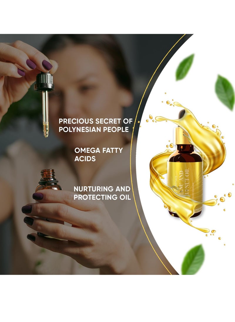 ButterSkinTropika Tamanu & Kukui Nut Oil with Squalane Oil For Face, Body & Hair | Cold-Pressed Oils for Skin Nourishment - Boosts Collagen Production  - Image 2