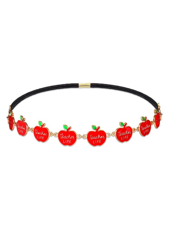 HZEYN Teacher Headband Cute Teacher Apple Stretch Headbands Hair Band Party Costume Headwear Hair Accessories (Apple) - Image 1