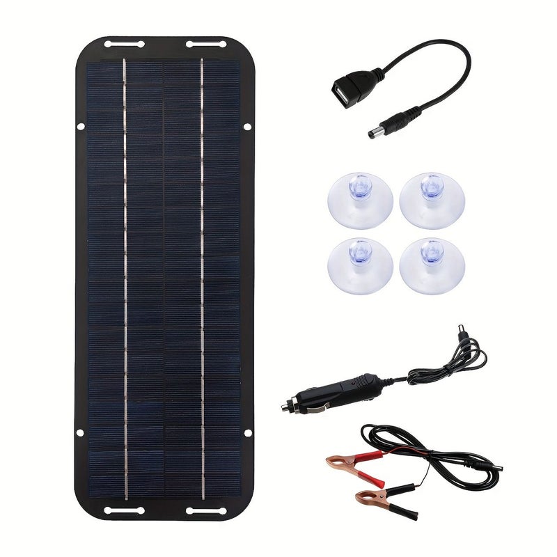 شاحن بطارية لوح شمسي 30W 12V 18V للسيارات والمركبات الترفيهية والقوارب والدراجات النارية مع وحدة تحكم شحن بخاصية خرج 5V - Image 2