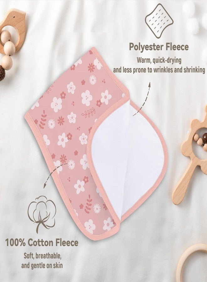 HEIFAM 8 Pack Burp Cloths Organic Cotton, Pink Floral Baby Burp Cloths Girl, Absorbent Baby Burping Cloth, Soft Burping Cloth Set for Feeding, New Mom Gifts for Newborns Essentials Gift Set, 19”x9” - Image 3
