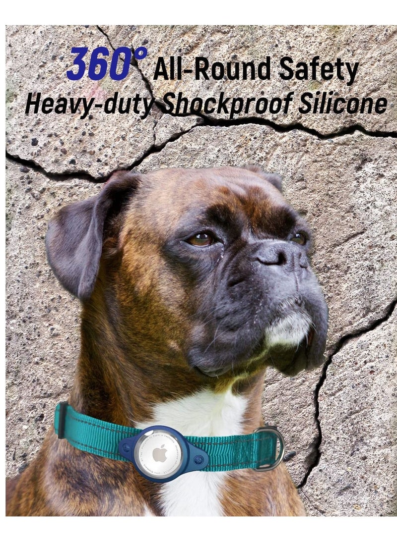 SYOSI - 2 Pack Waterproof Air Tag Dog Collar Holder,  Compatible with Aritag Air Tag Airtags Dog Holder Screw on Dog Collar Waterproof Case Shockproof Silicone Mount for Medium Large Active Dogs(M) - Image 1