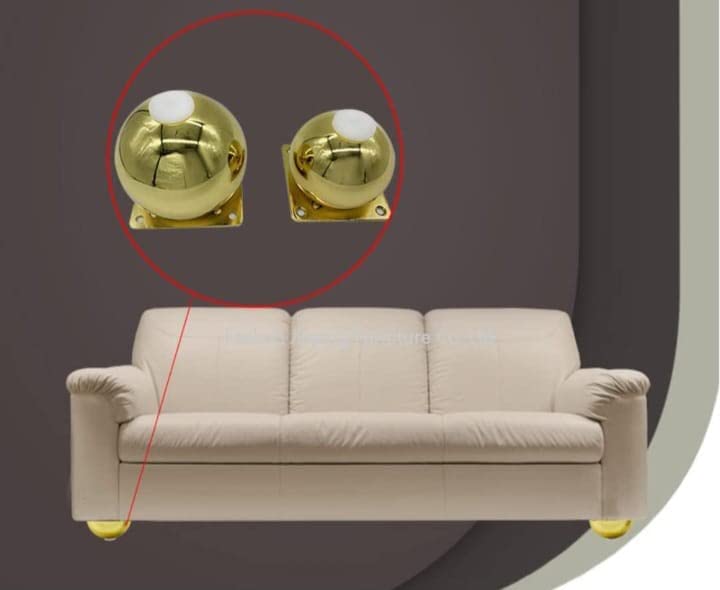 AAKASH DECOR Sofa Furniture Legs 3 Inches 8 Cms PVD Gold Ball Shape Furniture Legs Set of 4 - Image 3